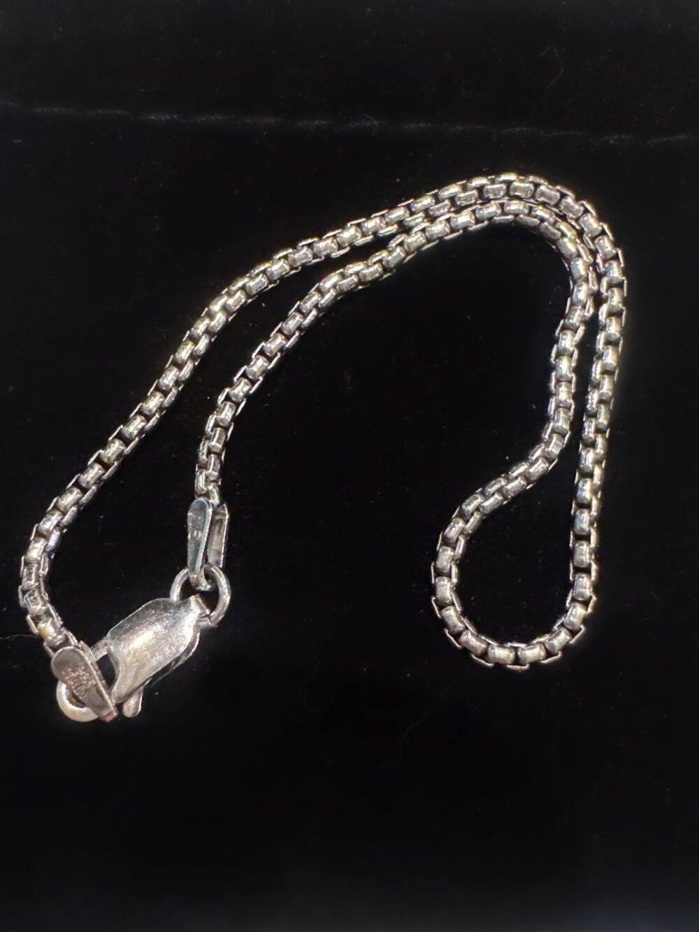 Women's .925 Silver Box Bracelet, Silver Bracelet for Charms NEW  7 inches